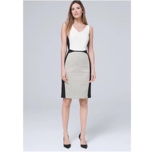 White House Black Market Dresses & Skirts - NWT White House Black Market Sleeveless Women's Sheath Dress Black White Size 12